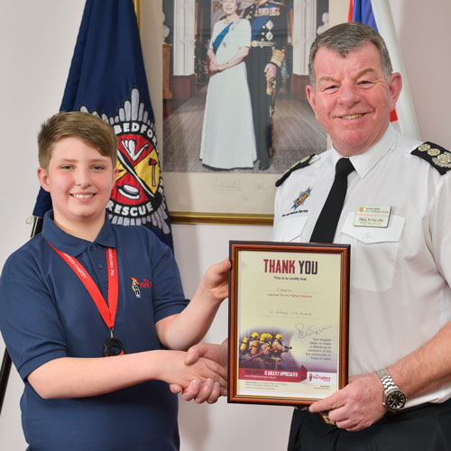 Cameron Moore raises almost £500 for The Firefighters Charity
